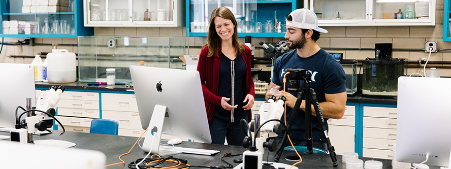 Dr. Williams and student in a lab