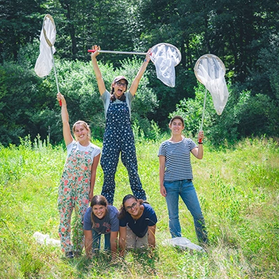 Bonoan Lab in field with nets